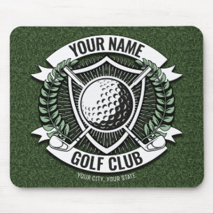 Tapis De Souris NOM personnalisé Golfer Golf Club Turf Clubhouse