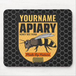 Tapis De Souris NOM PERSONNALISÉ Honey Bee Apiary Beehives Farm