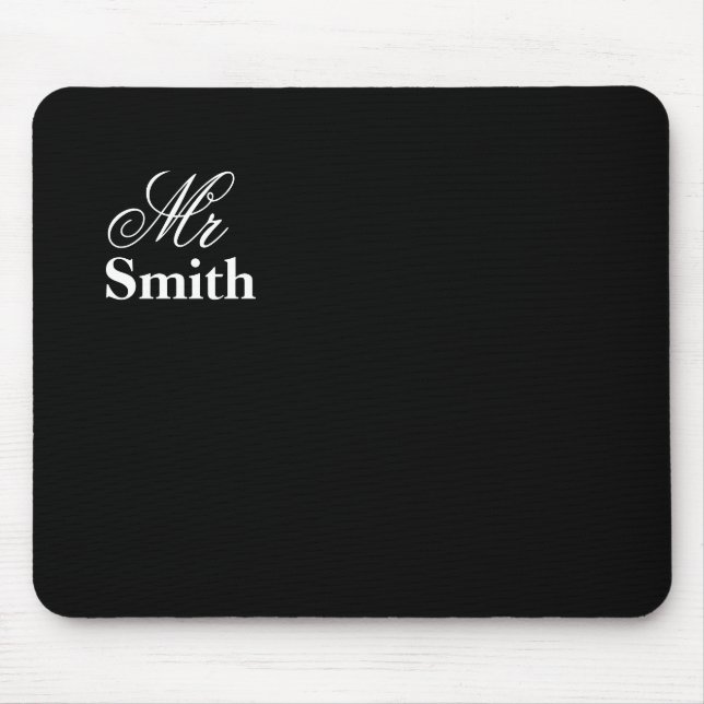 Tapis De Souris Nom personnalisé M. Noir (Devant)