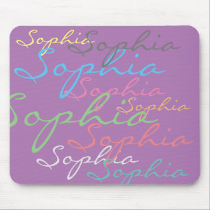 Tapis De Souris Nom personnalisé Maximaliste Moderne Typographie u