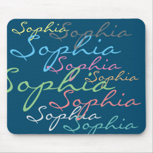 Tapis De Souris Nom personnalisé Maximaliste Moderne Typographie u