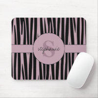 Nom personnalisé Monogramme Zebra stripes motif