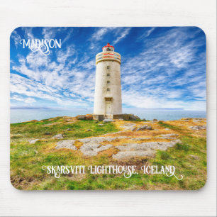 Tapis De Souris Nom personnalisé Phare de Skarsviti, Islande