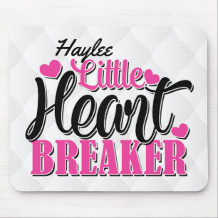 Tapis De Souris Nom personnalisé Pink Little Heart Breaker