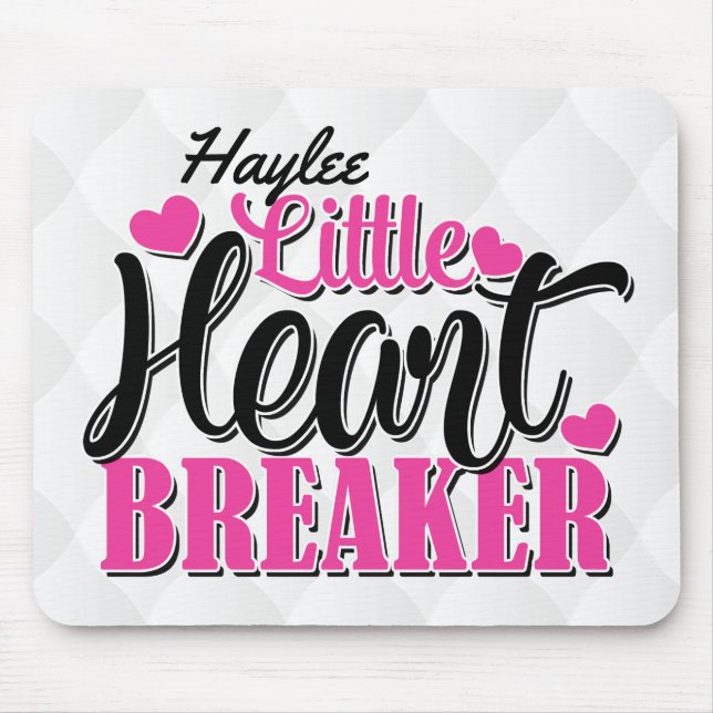 Tapis De Souris Nom personnalisé Pink Little Heart Breaker (Devant)