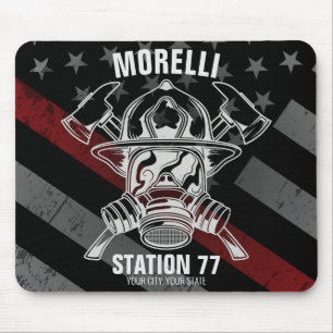 Tapis De Souris Nom personnalisé Pompier Station du service d'ince