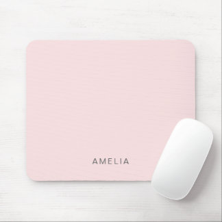 Tapis De Souris Nom personnalisé Rose pastel