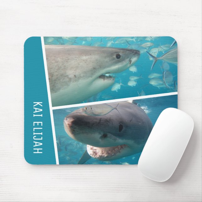 Tapis De Souris Nom personnalisé Sharks Ocean Australia Photo Coll (Avec souris)