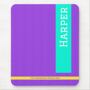 Tapis De Souris Nom personnalisé tendance violet