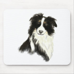 Tapis De Souris Nom personnalisé texte Bordure Collie chien animal