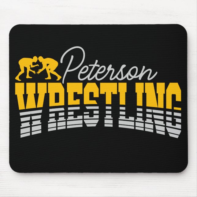 Tapis De Souris NOM personnalisé Wrestling School Team Wrestler (Devant)