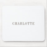 Tapis De Souris Nom professionnel minimaliste élégant<br><div class="desc">Différentes options de taille et de type,  Outil de création facile à utiliser. Vous n'avez qu'à modifier le nom.</div>