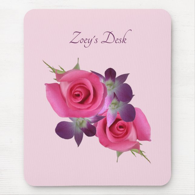Tapis de souris Nom Rose Rose Violette Orchidée (Devant)
