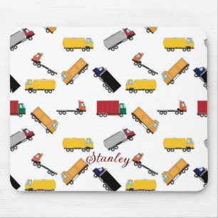 Tapis De Souris Nom rouillé des garçons jaunes blancs Camion perso