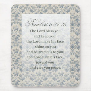 Tapis De Souris Nombres 6:24-26 Verset de la Bible Art