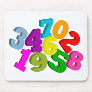 Tapis De Souris nombres de maths en couleurs