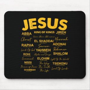 Tapis De Souris Noms de Dieu Jésus est Roi Hébreu Jésus Chrétien