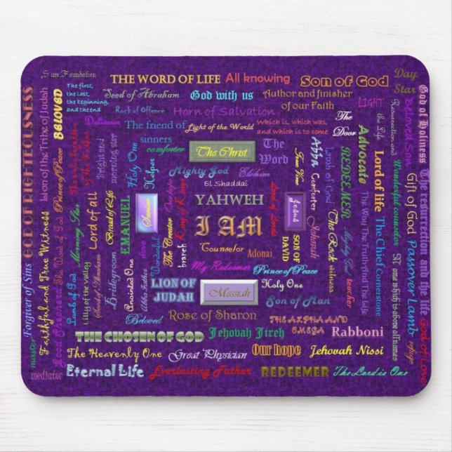 Tapis De Souris noms de mousepad de Dieu (Devant)