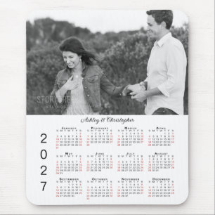 Tapis De Souris Noms de photos personnalisés Calendrier 2027
