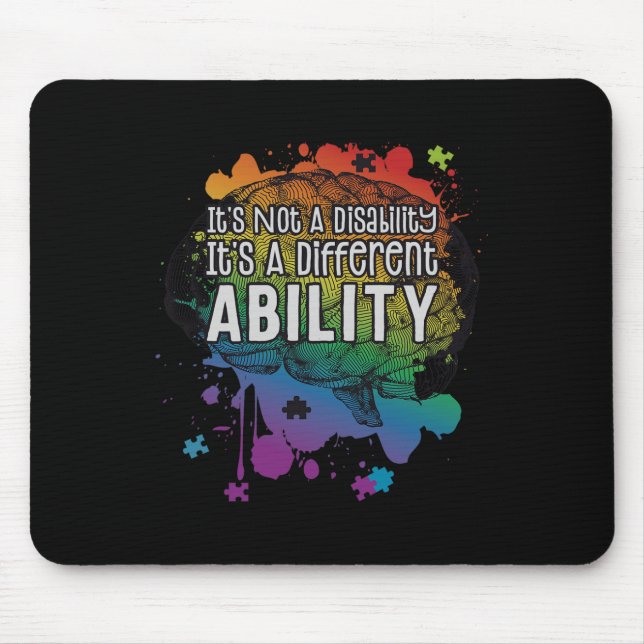 Tapis De Souris Non Handicap Une capacité différente Autisme (Devant)