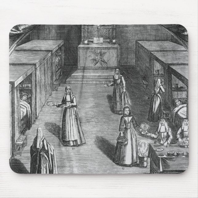 Tapis De Souris Nonnes servant la nourriture aux patients au (Devant)
