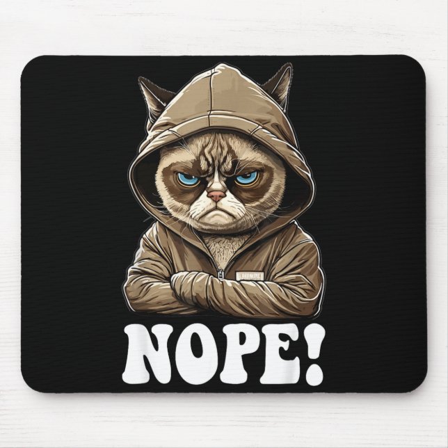 Tapis De Souris Nope! Nope - Employee Work Colleagues Teenager Cat (Devant)