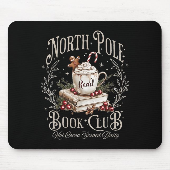 Tapis De Souris North Pôle Book Club Noël Livres de Noël (Devant)
