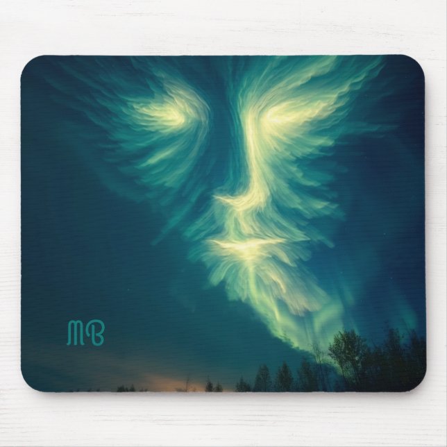 Tapis De Souris Northern Lights Spirit Face Cosmic Sky Art (Devant)