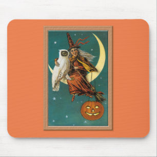 Tapis De Souris Nostalgy Halloween Witch & Owl