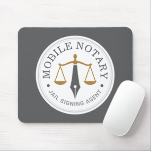 Tapis De Souris Notaire public mobile personnalisé Gray Legal Sign