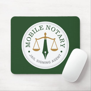 Tapis De Souris Notaire public mobile personnalisé vert pour signa