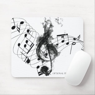 Tapis De Souris Note de musique noir et blanc de luxe
