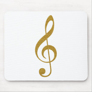 Tapis De Souris note musicale de clef dorée treble pour elle