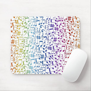 Tapis De Souris Notes de musique colorées dansantes Amoureux de la