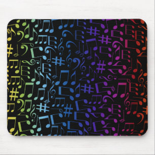 Tapis De Souris Notes de musique colorées Musiciens Amateurs de mu