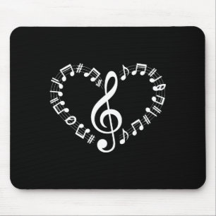 Tapis De Souris Notes de musique en forme de cœur Amoureux de musi