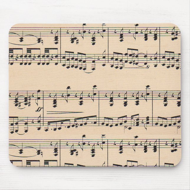 Tapis De Souris Notes de partition vintage (Devant)