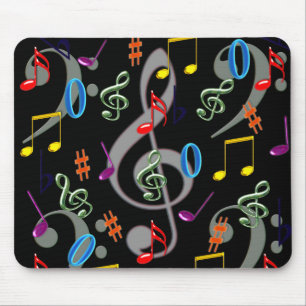 Tapis De Souris Notes musicales colorées Mousepad
