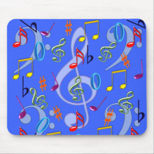 Tapis De Souris Notes musicales colorées Mousepad II