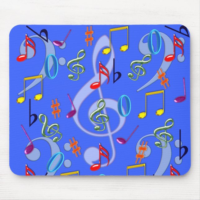 Tapis De Souris Notes musicales colorées Mousepad II (Devant)