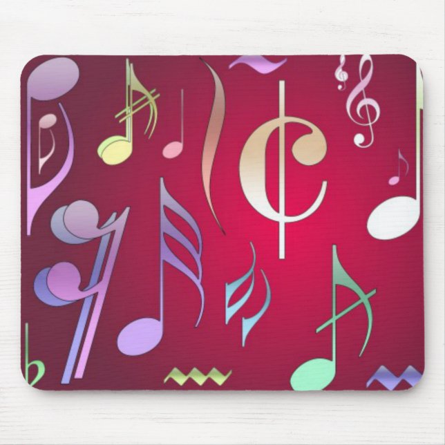 Tapis De Souris Notes musicales de couleur (Devant)