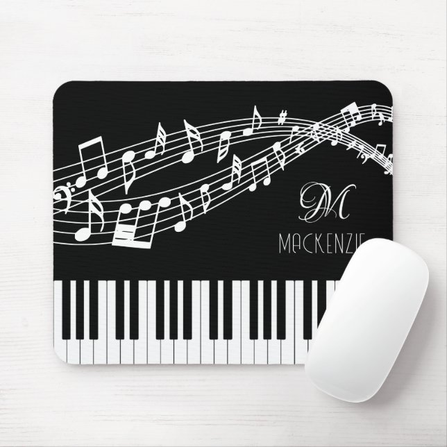 Tapis De Souris Notes musicales du clavier de piano Couleur person (Avec souris)