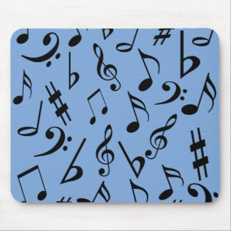 Tapis De Souris Notes musicales Mousepad - Ciel bleu et noir