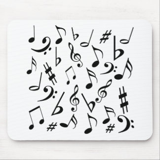 Tapis De Souris Notes musicales Mousepad - Noir et Blanc