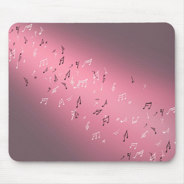 Tapis De Souris Notes musicales Souris Rose Light (Devant)