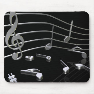 Tapis De Souris Notes, musique, noir. Mousepad