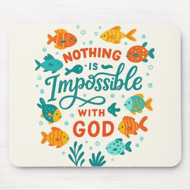 Tapis De Souris Nothing is impossible with god christian faith (Devant)