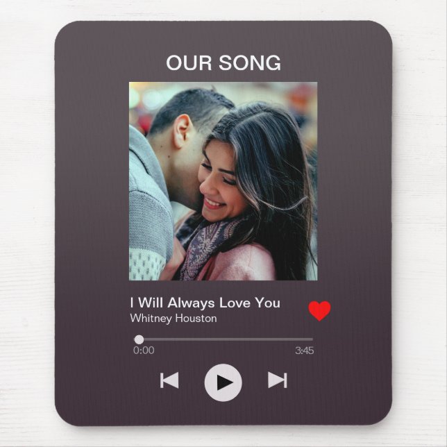Tapis De Souris Notre chanson préférée - Photo personnalisée (Devant)