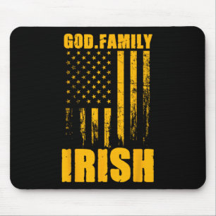 Tapis De Souris Notre Dame Irlandais Dieu. Famille. Drapeau Usa Vi
