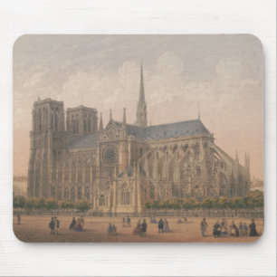 Tapis De Souris Notre Dame, Paris Lithographie de Charles Rivière